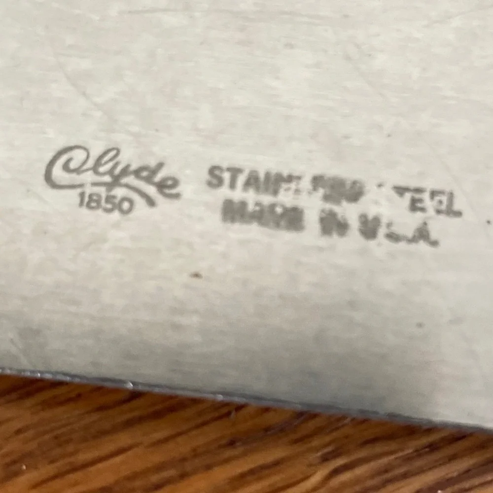 Vintage Clyde 1960s Carbon Steel Blade Spatula Icing Spreader‎ Knife Wood Handle